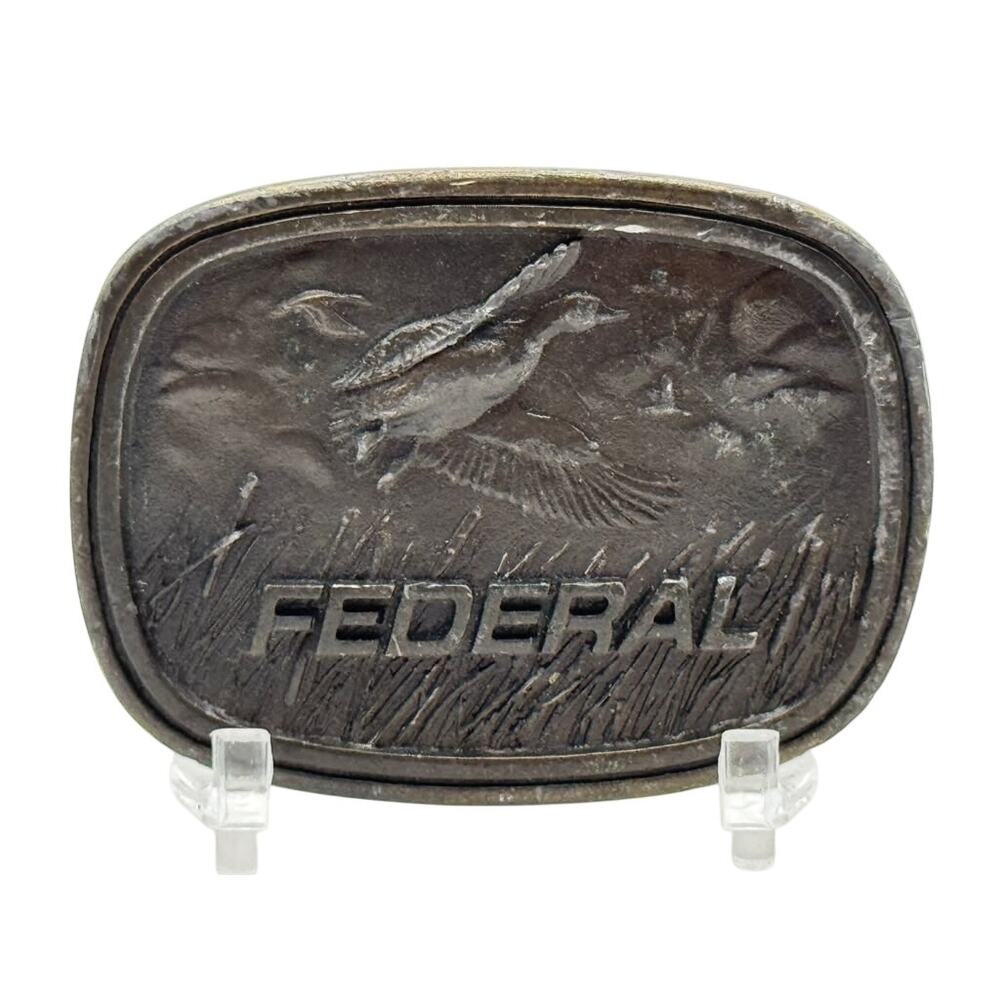 Vintage Federal Ammunition Eagle Advertising Firearms Collectible Belt Buckle
